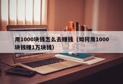 用1000块钱怎么去赚钱（如何用1000块钱赚1万块钱）