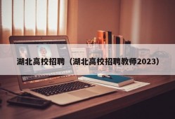 湖北高校招聘（湖北高校招聘教师2023）