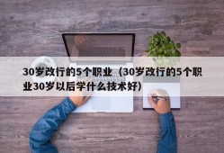 30岁改行的5个职业（30岁改行的5个职业30岁以后学什么技术好）