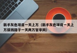 新手灰色项目一天上万（新手灰色项目一天上万搞钱路子一天两万智享网）