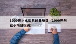 1000元小本生意创业项目（1000元创业小项目投资）