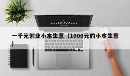 一千元创业小本生意（1000元的小本生意）