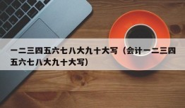 一二三四五六七八大九十大写（会计一二三四五六七八大九十大写）