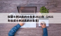 投资小利润高的小生意2023年（2021年投资小利润高的小生意）