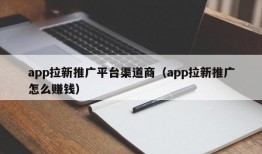 app拉新推广平台渠道商（app拉新推广怎么赚钱）