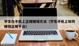 学生在手机上正规赚钱方法（学生手机上如何赚钱正规平台）