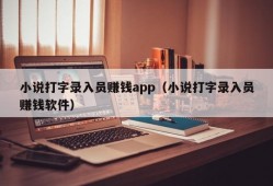 小说打字录入员赚钱app（小说打字录入员赚钱软件）