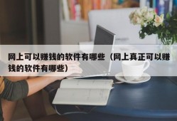 网上可以赚钱的软件有哪些（网上真正可以赚钱的软件有哪些）