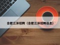 合肥三洋招聘（合肥三洋招聘信息）