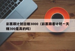 彩票跟计划日赚3000（彩票跟着计划一天赚300是真的吗）