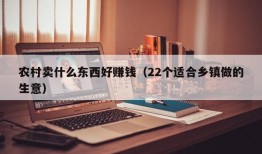 农村卖什么东西好赚钱（22个适合乡镇做的生意）