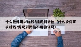 什么软件可以赚钱?提现到微信（什么软件可以赚钱?提现到微信不用验证码）