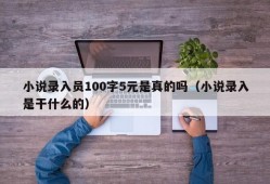 小说录入员100字5元是真的吗（小说录入是干什么的）