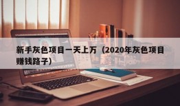 新手灰色项目一天上万（2020年灰色项目赚钱路子）