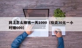 网上怎么赚钱一天1000（投资30元一小时赚600）